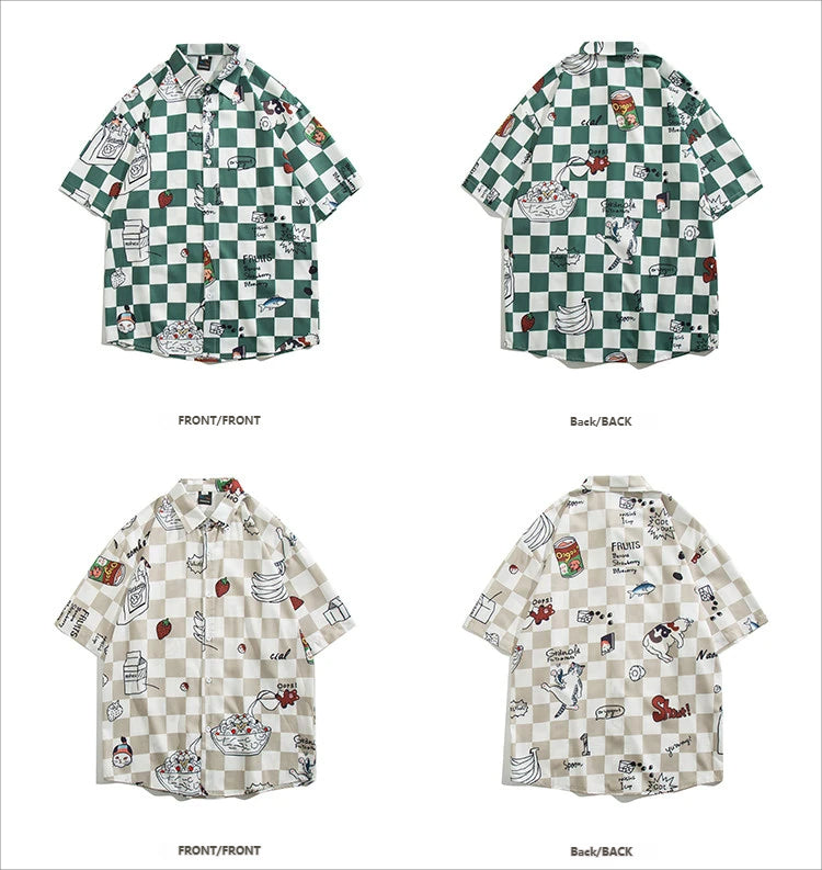 Bemto Cartoon Checkered Shirt