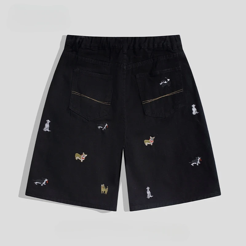 Bemto Animal Embroidered Denim Shorts